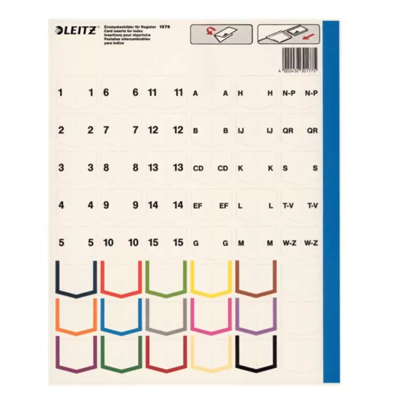 Leitz 12760000 blanco tabindex van kunststof, grijs
