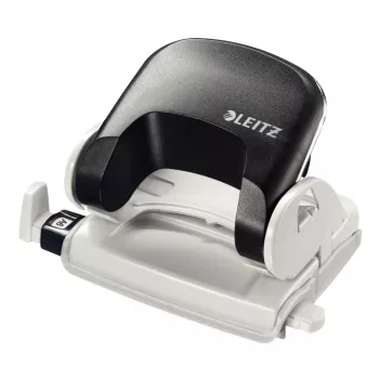 Leitz perforator 5038 NeXXt, 2-voudig, 16 vel, 16 vel, zwart, kunststof, 8 cm, 5,5 mm, A4, A5, A6, folio, US-quart, 8 x 8 x 8 cm