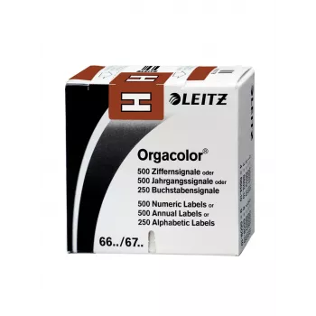 Leitz Orgacolor zelfklevend etiket afgeronde rechthoek bruin