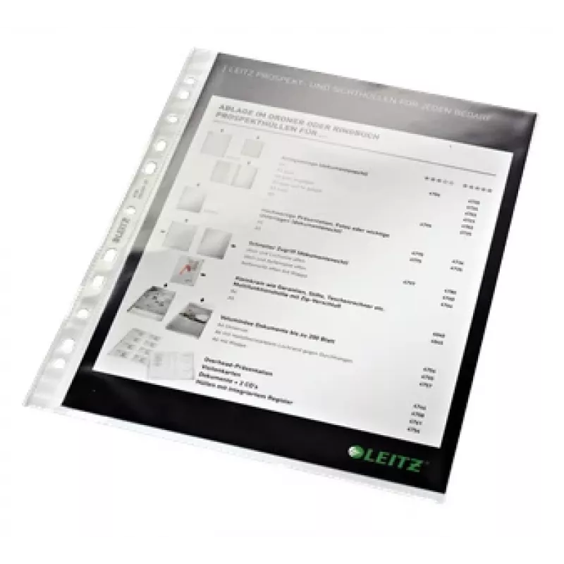 Leitz kwaliteitshoes 75 my A4, A4, transparant, polypropyleen (PP), 0,075 mm, 230 mm, 1 mm