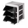 Leitz briefbak Rack Plus 3 vakken, kunststof, zwart, A4, A4, 3 laden, brief