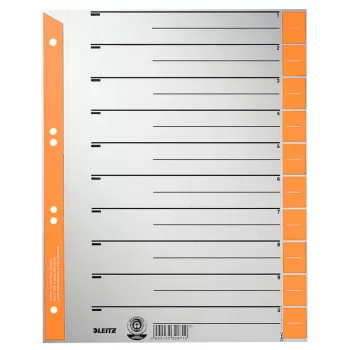 Leitz 16520045 tabindex numeriek tabregister karton grijs, oranje