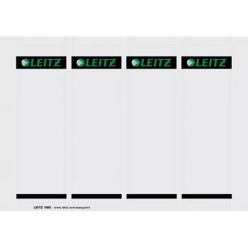 Leitz rugetiket, pc-bedrukbaar, voor LAF 180°, 80 mm, zak/100, grijs, ordner, 25 vel, karton, 130 g/m², 5,6 cm
