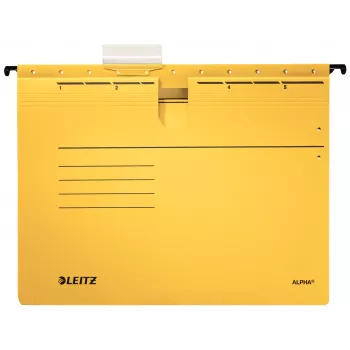 Leitz Alpha hangmap karton, metaal A4 geel 5 stuks