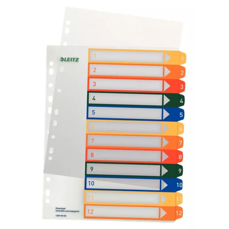 Esselte 12940000 tabregister numeriek tabregister polypropyleen (PP) bont