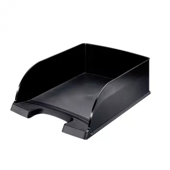 Leitz Briefbak Plus Jumbo, kunststof, zwart, A4, envelop, brief, notitie, papier, 242 x 330 x 95 mm, 255 x 357 x 103 mm