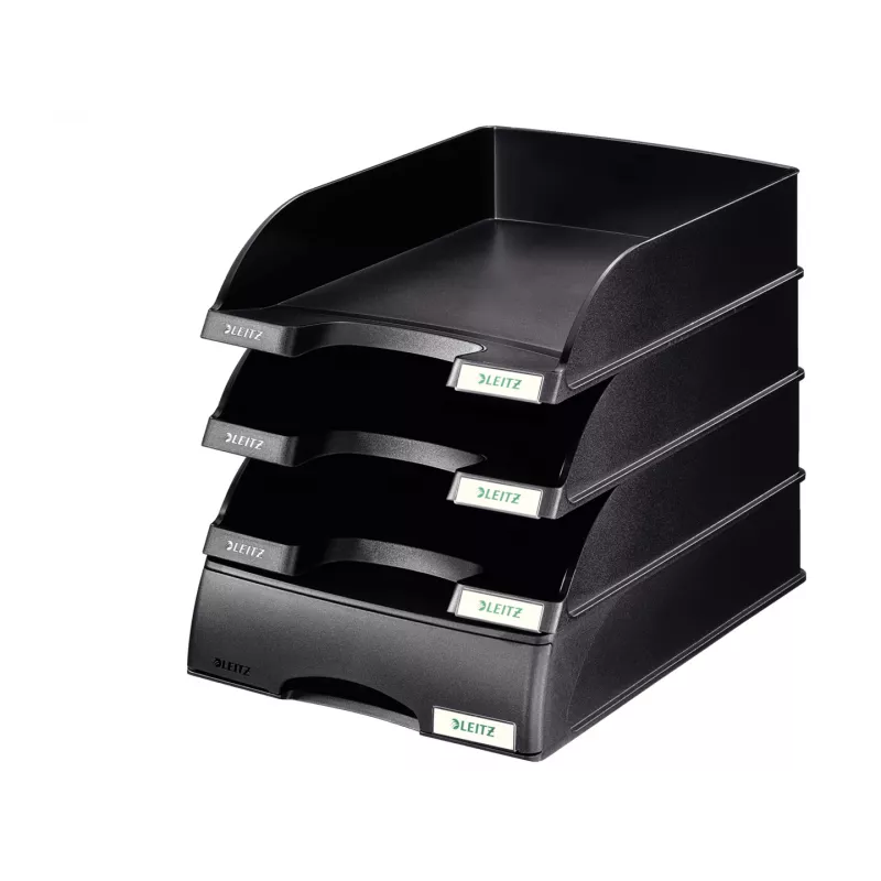 Leitz Briefbak Plus, kunststof, zwart, A4, 242 x 330 x 60 mm, 255 mm, 357 mm