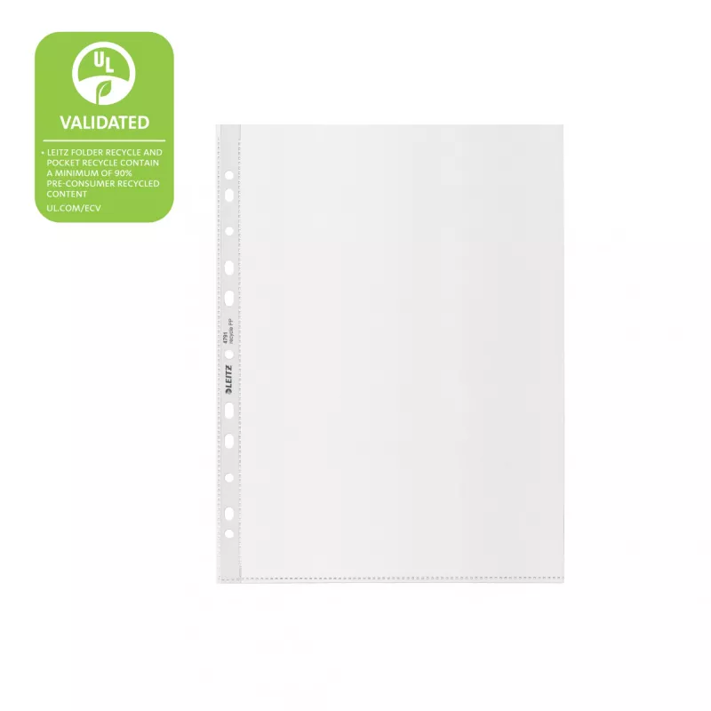 Leitz Recycle A4 insteekhoes, 210 x 297 mm (A4), transparant, polypropyleen (PP), staand, 0,1 mm, 230 mm