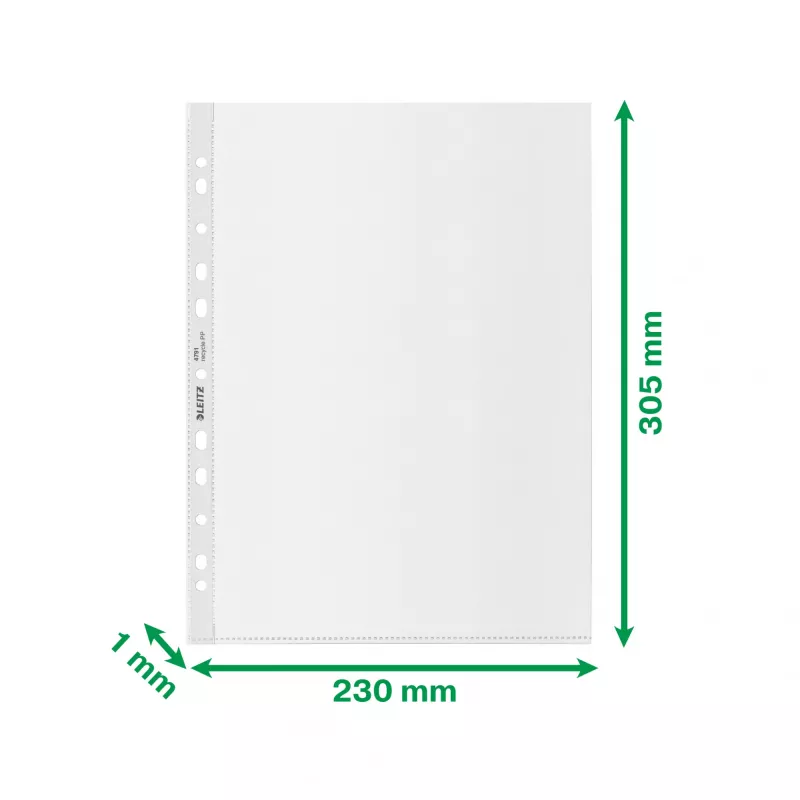 Leitz Recycle A4 insteekhoes, 210 x 297 mm (A4), transparant, polypropyleen (PP), staand, 0,1 mm, 230 mm