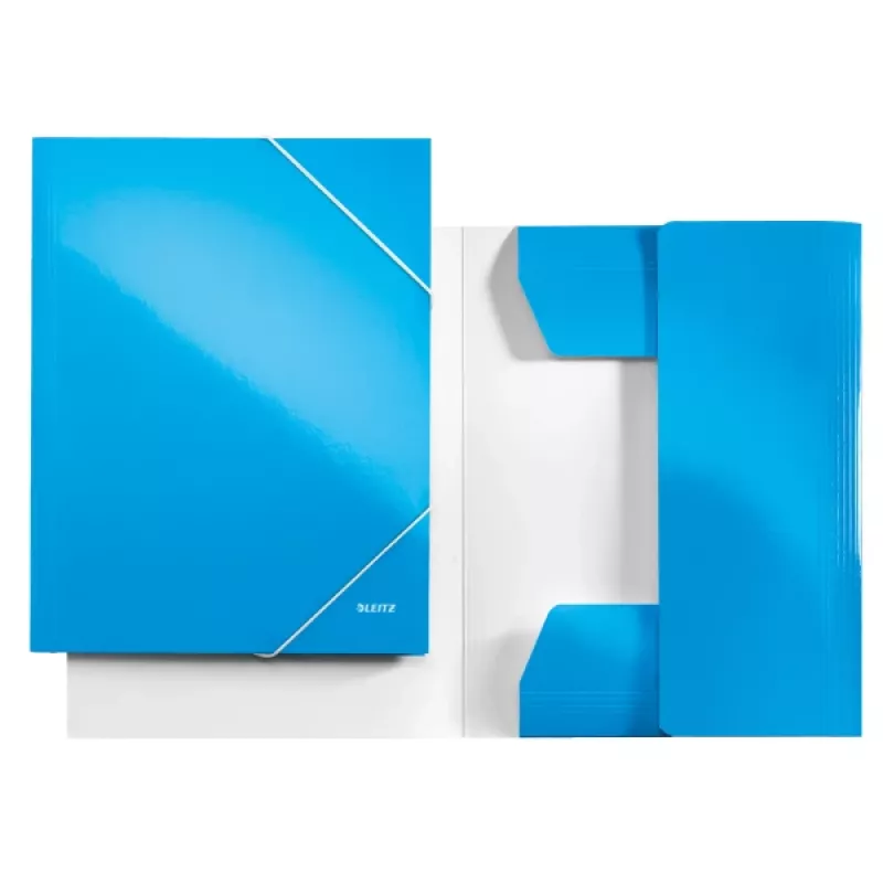 Leitz 3-flapmap WOW karton/POB A4, A4, polypropyleen (PP), blauw, 250 vel, 80 g/m², papier