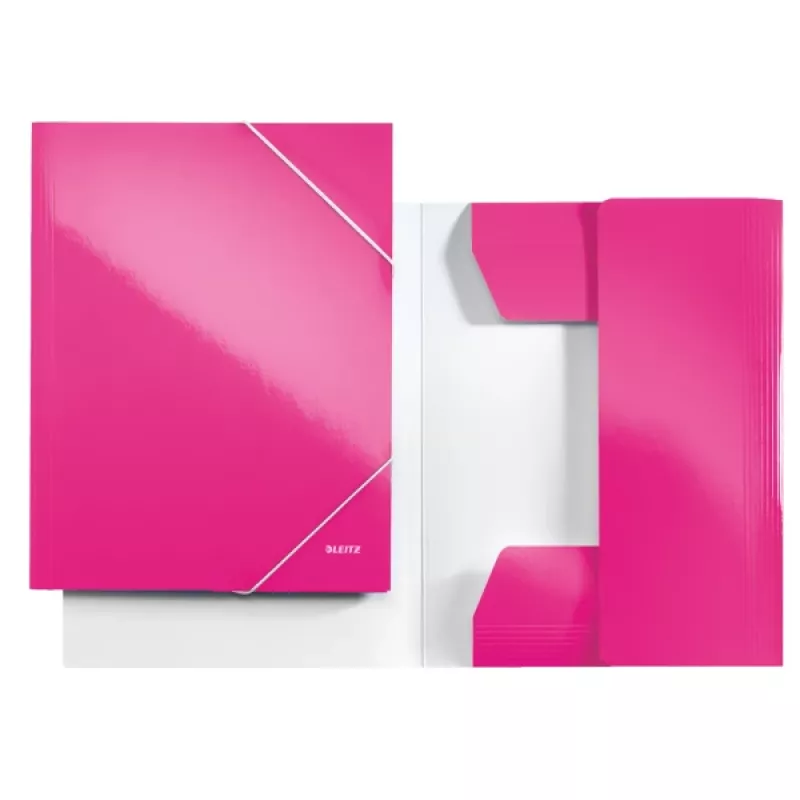 Leitz 3-flapmap WOW karton/POB A4, A4, polypropyleen (PP), roze, 250 vel, 80 g/m², papier