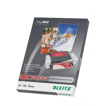 Leitz iLAM Ultra-Premium Glossy A3 lamineerhoezen met UDT, 175 micron, 100 stuks