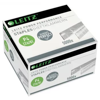Leitz nietjes Power Performance P4 26/8 doos met 5000 stuks, nietjespakket, 26/8, 8 mm, 100 nietjes, bevestiging, 26/8