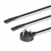 Lindy 2,5 m UK-stekker type G naar 2x IEC C7 splitter-verlengkabel, zwart