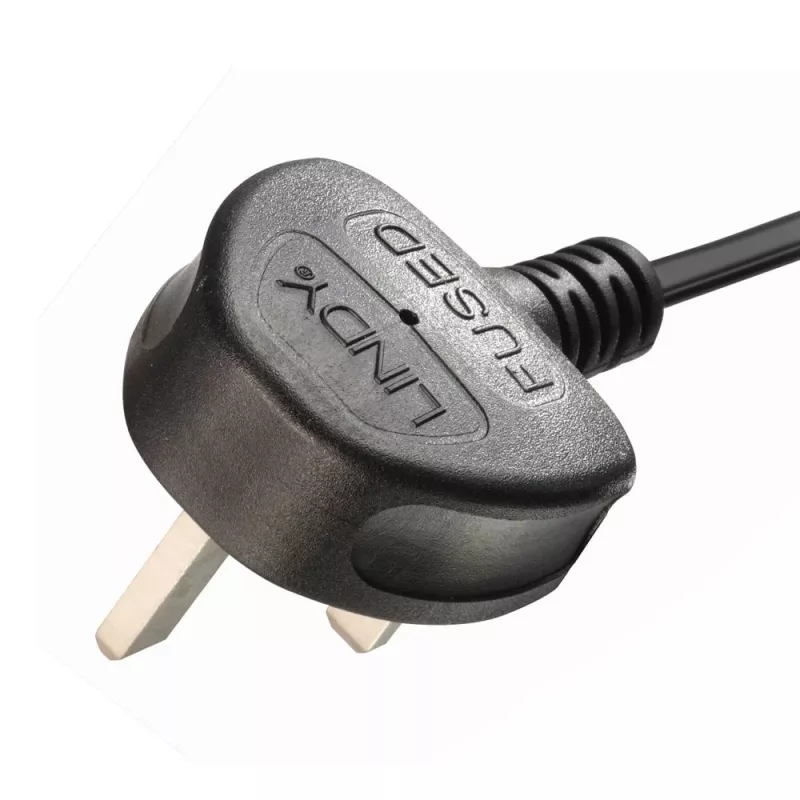 Lindy 2,5 m UK-stekker type G naar 2x IEC C7 splitter-verlengkabel, zwart