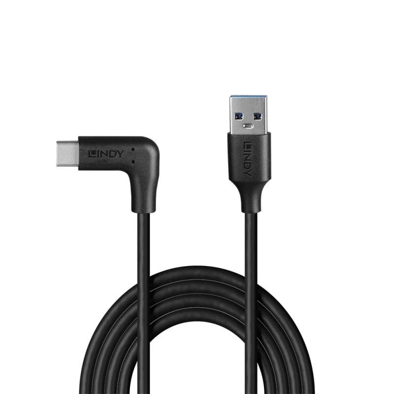 Lindy 1m USB 3.2 Type-A naar haakse USB-C kabel, 10Gbps