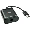 Lindy 60m 4-poorts USB 2.0 Cat.6 extender, USB 2.0, RJ-45, USB 2.0, zwart, metaal, 52 mm, 60 mm
