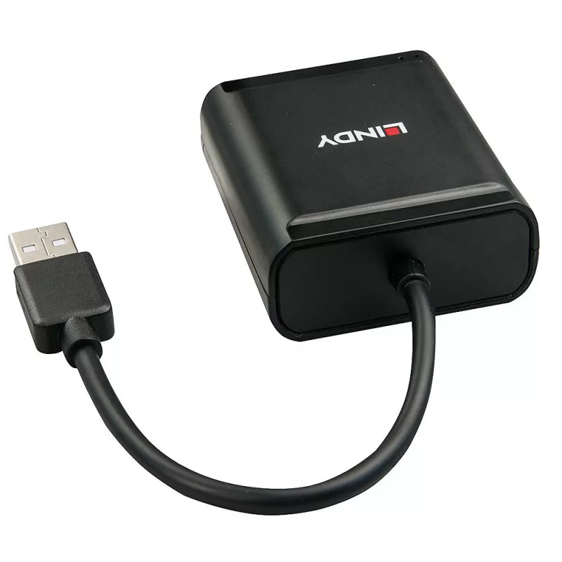 Lindy 60m 4-poorts USB 2.0 Cat.6 extender, USB 2.0, RJ-45, USB 2.0, zwart, metaal, 52 mm, 60 mm