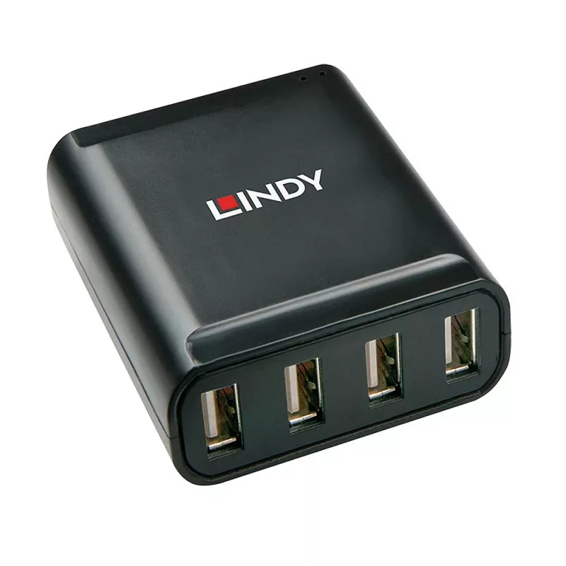 Lindy 60m 4-poorts USB 2.0 Cat.6 extender, USB 2.0, RJ-45, USB 2.0, zwart, metaal, 52 mm, 60 mm