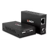 Lindy 100m 2-poorts USB 2.0 Cat. 6 extender, AV-zender & -ontvanger, 100 m, bedraad, zwart
