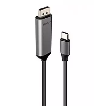 Lindy 43503 videokabel-adapter 1 m USB Type-C DisplayPort grijs