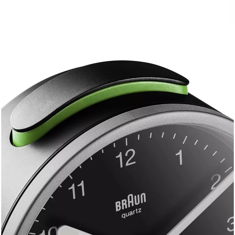 Braun BC12SB quartzwekker zwart, zilver