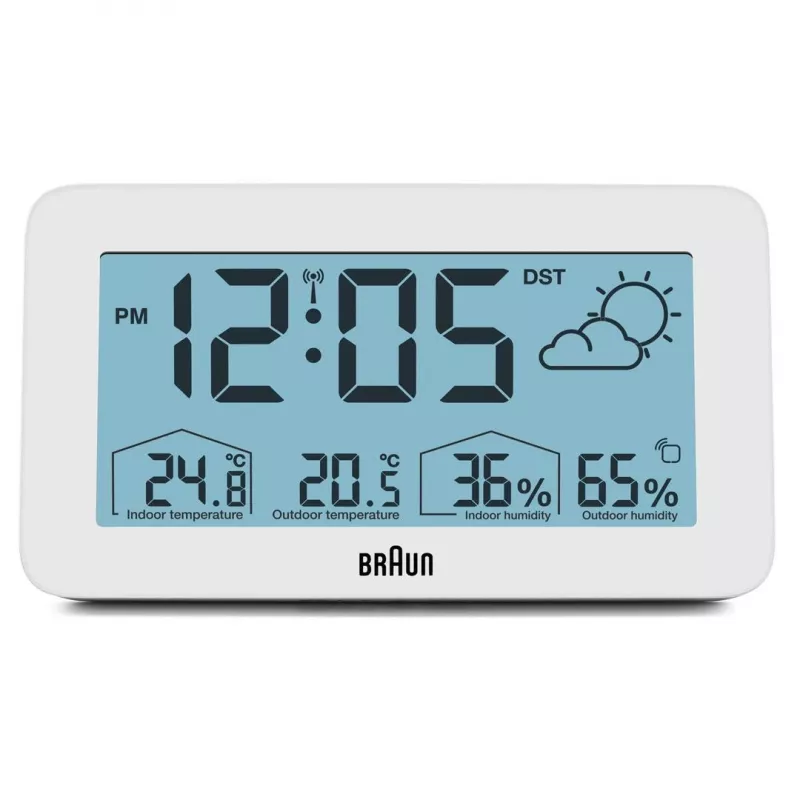 Braun BC13WP-DCF wekker digitale wekker wit