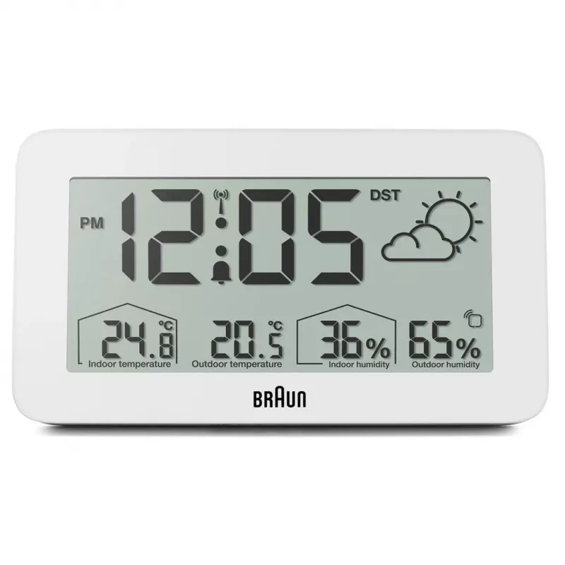 Braun BC13WP-DCF wekker digitale wekker wit
