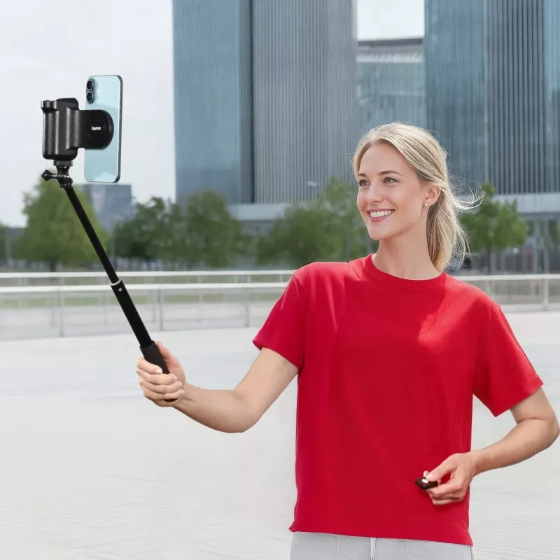 Hama MagGrip grip — magnetische smartphone-grip, kunststof, zwart, 130×50×100 mm