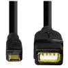 Hama USB 2.0-adapterkabel USB-kabel 0,15 m USB A micro-USB B zwart