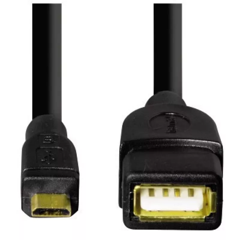 Hama USB 2.0-adapterkabel USB-kabel 0,15 m USB A micro-USB B zwart