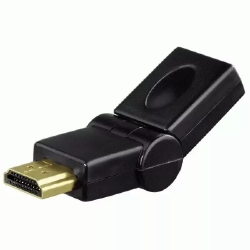 Hama compacte adapter HDMI-stekker - HDMI-bus, draaibaar, zwart