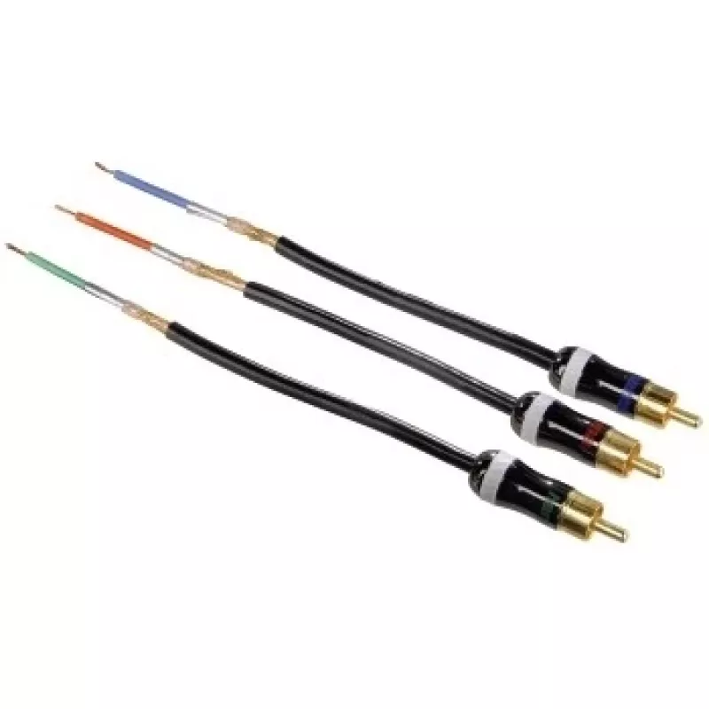 Hama ProClass YUV-kabel, 3 cinch - 3 cinch, metaal, 1,5 m component-videokabel (YPbPr) 3 x cinch zwart