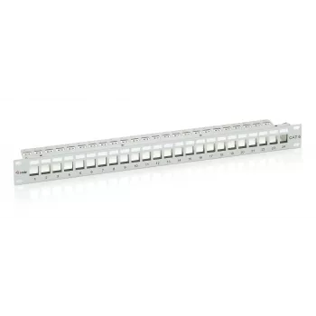 Equip 24-poorts Keystone Cat.6 afgeschermd patchpanel, lichtgrijs