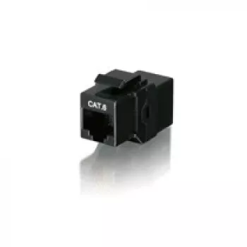 Equip Cat.6 onafgeschermde Keystone inline-koppeling, zwart, goud, 15 mm, 33 mm, 20 mm, 75 g