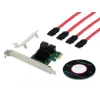 Conceptronic EMRICK 4-poorts SATA PCIe-adapter met SATA-kabel