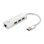 LevelOne Gigabit USB netwerkadapter, USB-hub, bedraad, USB, Ethernet, 1000 Mbit/s, zilver, wit