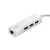 LevelOne Gigabit USB netwerkadapter, USB-hub, bedraad, USB, Ethernet, 1000 Mbit/s, zilver, wit