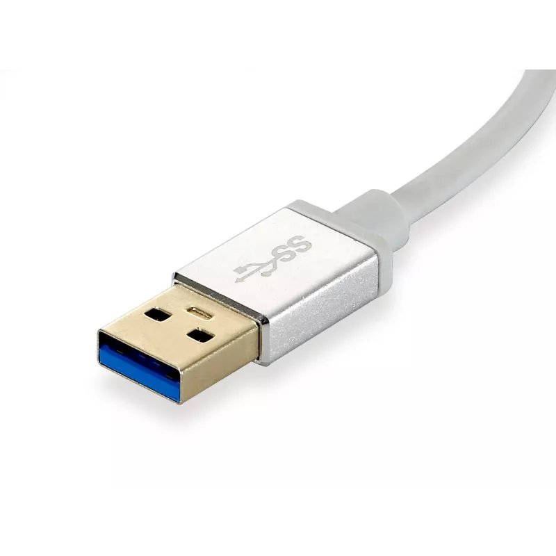 LevelOne Gigabit USB netwerkadapter, USB-hub, bedraad, USB, Ethernet, 1000 Mbit/s, zilver, wit