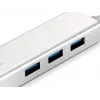 LevelOne Gigabit USB netwerkadapter, USB-hub, bedraad, USB, Ethernet, 1000 Mbit/s, zilver, wit