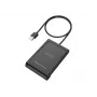 Conceptronic BIAN11B dual-interface smart-ID-kaartlezer, USB 2.0, Near Field Communication (NFC), 1 m, zwart, 100 g