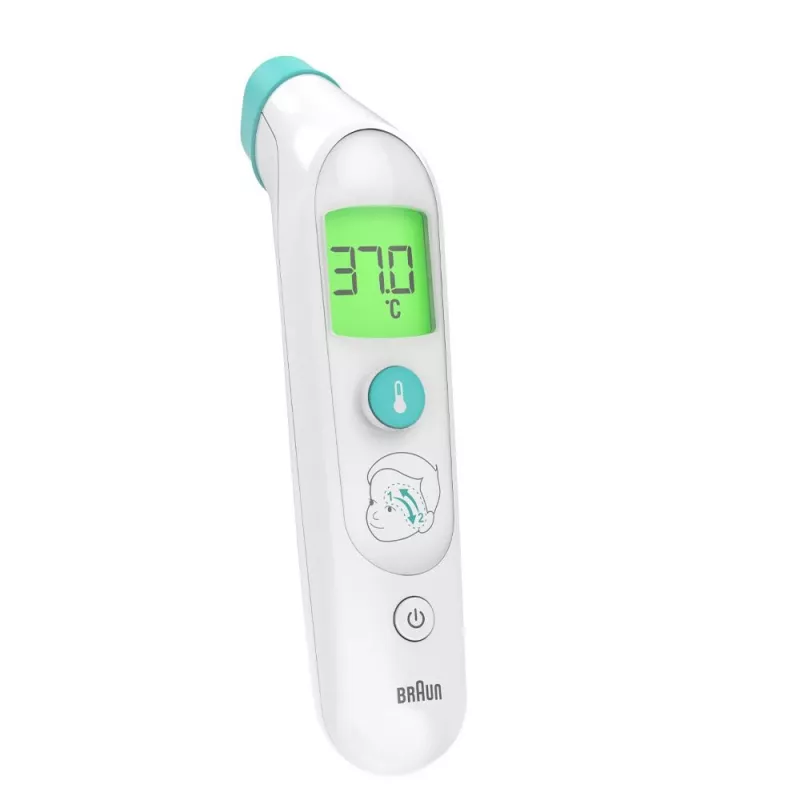 Braun BST200WE afstandsthermometer wit voorhoofd knoppen