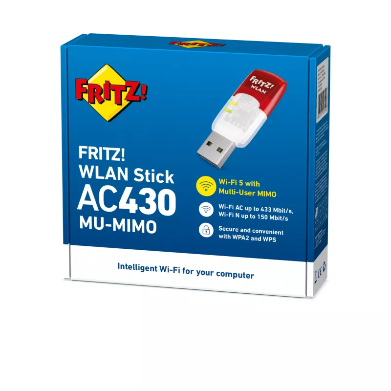WLAN-stick AC 430 Edition MU-MIMO International, draadloos, USB, WLAN, Wi-Fi 5 (802.11ac), 583 Mbit/s, transparant