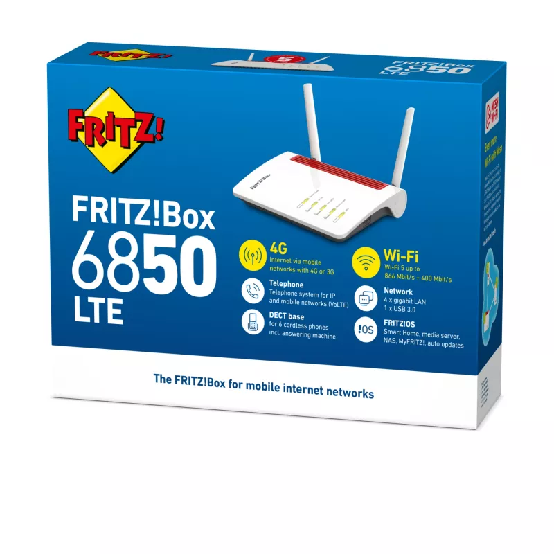 Box FRITZ 6850 LTE WLAN-router Gigabit Ethernet dual-band (2,4 GHz / 5 GHz) 4G wit