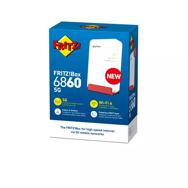 Box FRITZ! 6860 5G Edition International WLAN-router Gigabit Ethernet dual-band (2,4 GHz / 5 GHz)