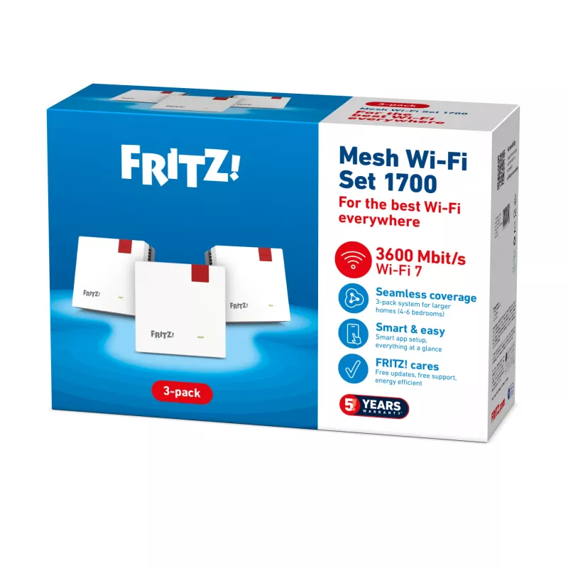 Draadloze mesh-set FRITZ 1700 3-pack, wit, interne antennes