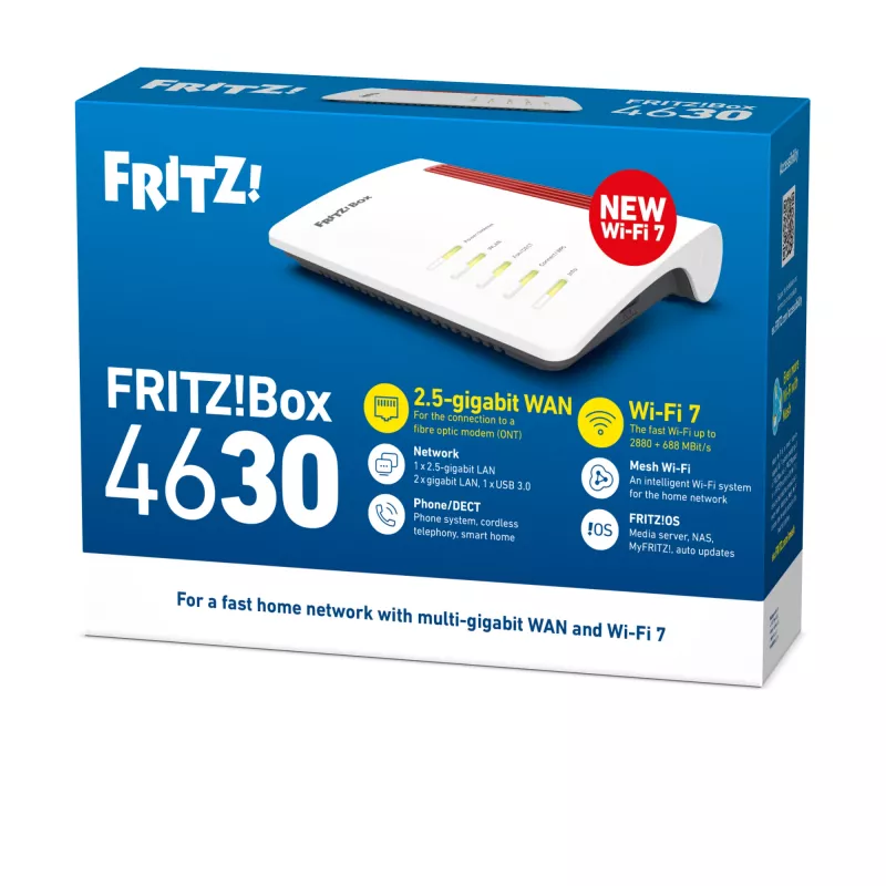 Box FRITZ 4630 International draadloze router 2.5 Gigabit Ethernet dual-band (2.4 GHz / 5 GHz) wit