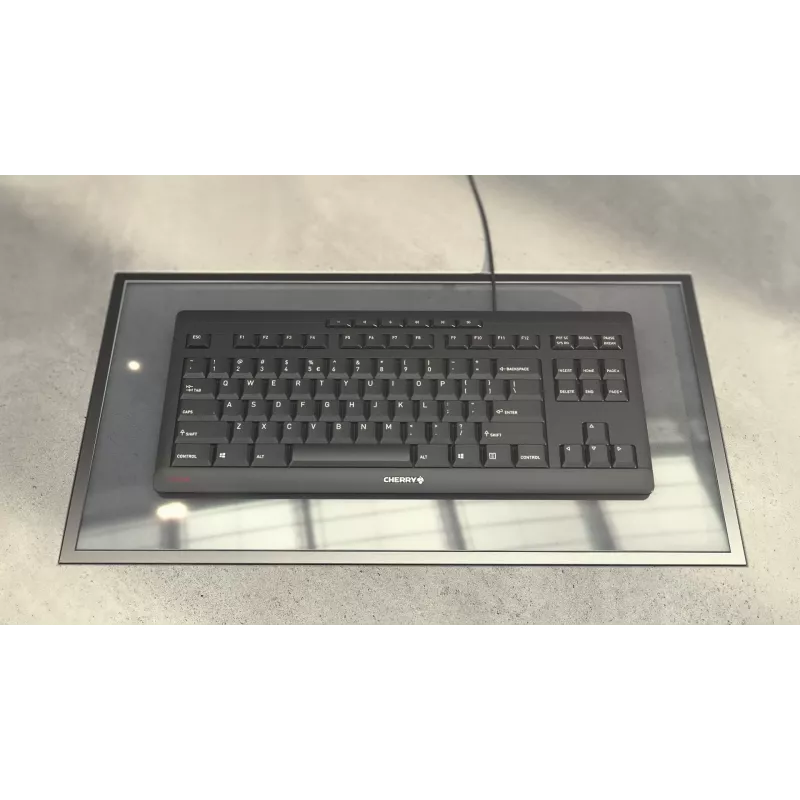 Cherry STREAM TKL bedraad USB-toetsenbord QWERTZ Zwitserse layout wit, schaarsschakelaars, 94 toetsen, 1,8 m kabel
