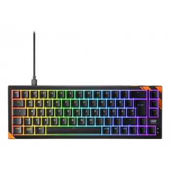 Mechanisch gaming-toetsenbord Cherry K5 Pro TMR Compact – 65%-layout, QWERTZ, RGB-verlichting, USB-kabel, 2 m kabel, zwart/oranje