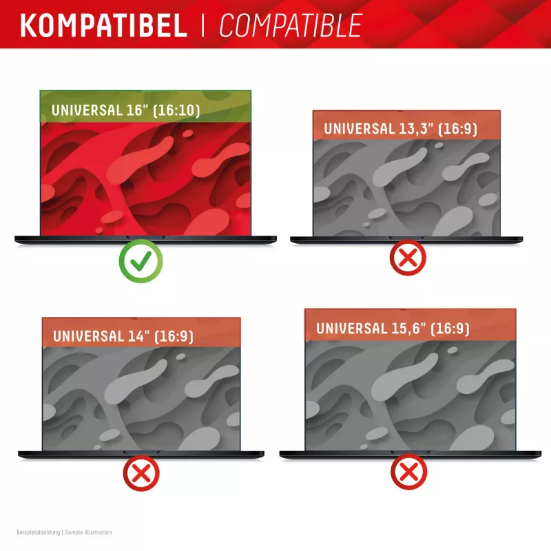 Displex PRIVACY SAFE afneembare 2-weg privacyfilter voor laptop/notebook (randloos/frameless) 16